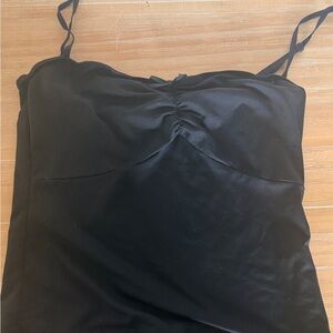 Black Satin Cami Top with Adjustable Straps